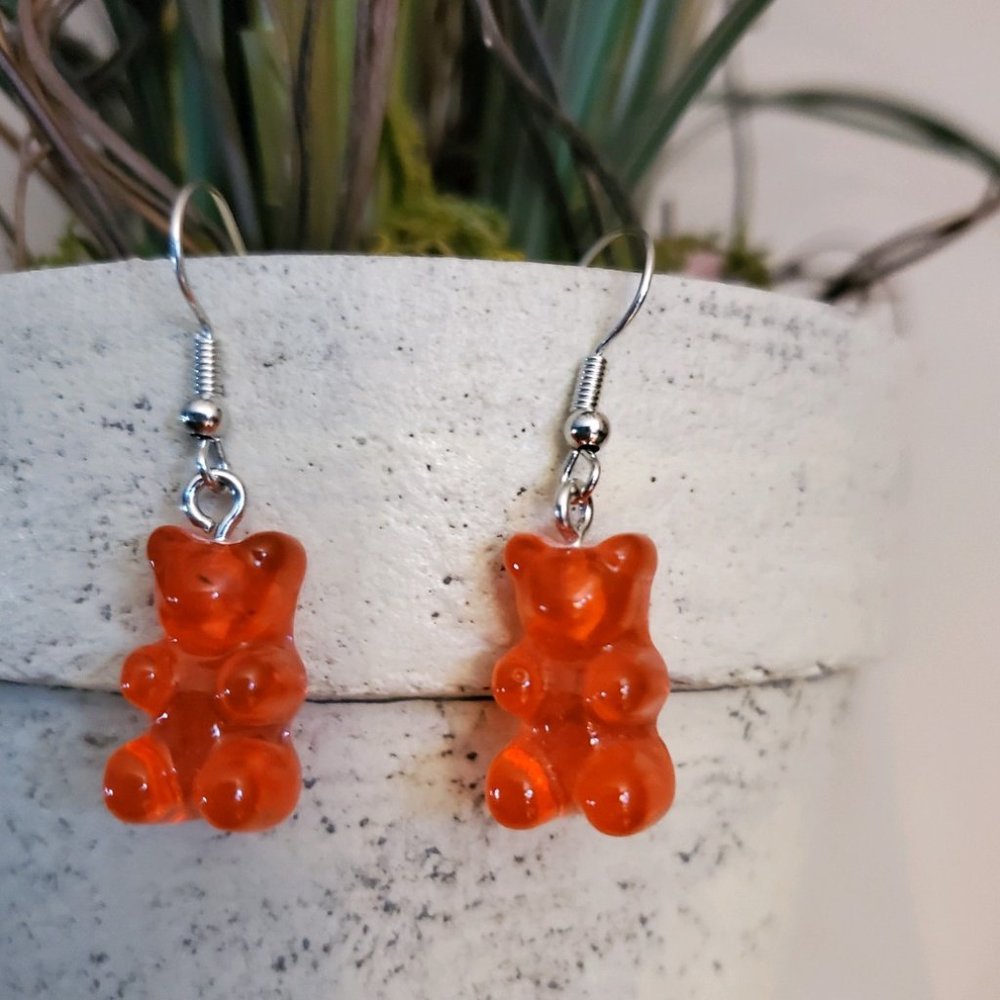 Red Gummy Bear Earrings - Picture 1 of 7